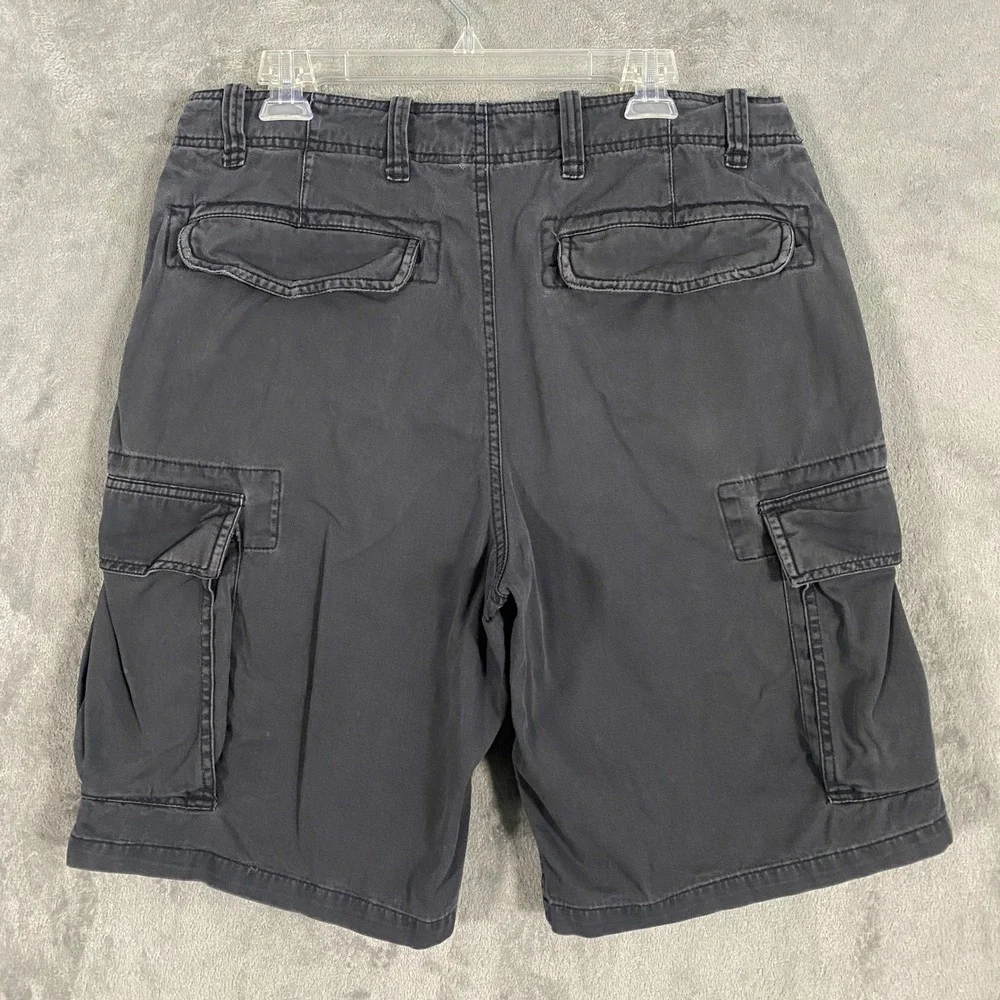 Old Navy Cargo Shorts Sz‎ 34 Gray Cotton Relaxed Fit Y2K Skater Grunge Utility